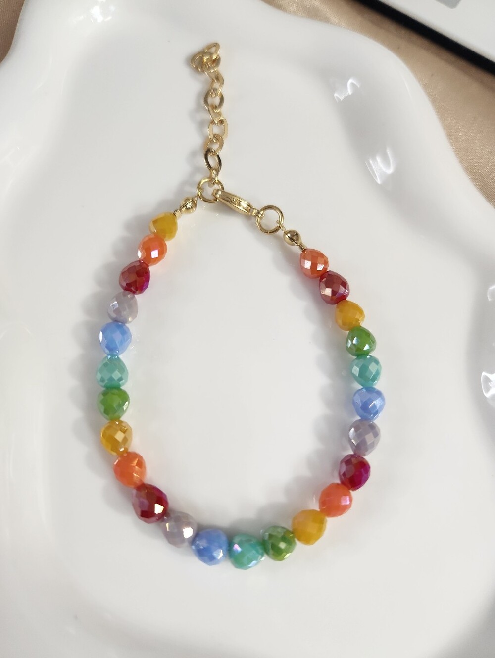 Handmade Rainbow Beaded Bracelet